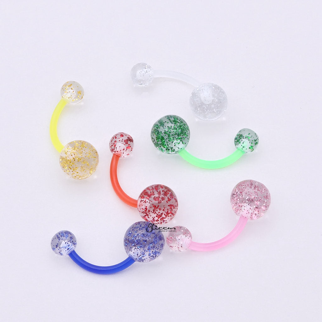 Glitters Acrylic Balls Belly Button Ring - Clear-Belly Rings-3-Glitters