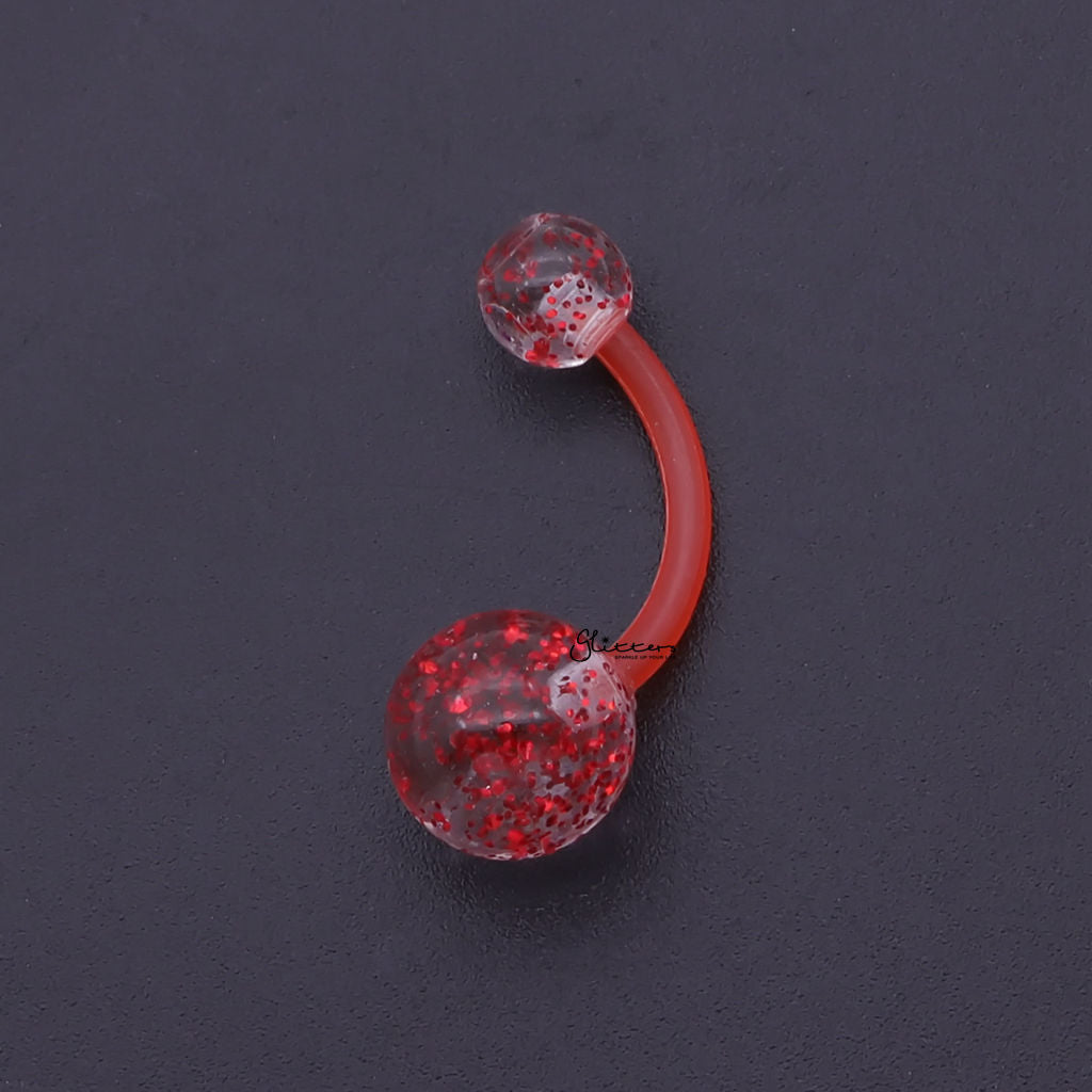 Sequin Belly Button Rings, Round Belly Piercing Jewelry