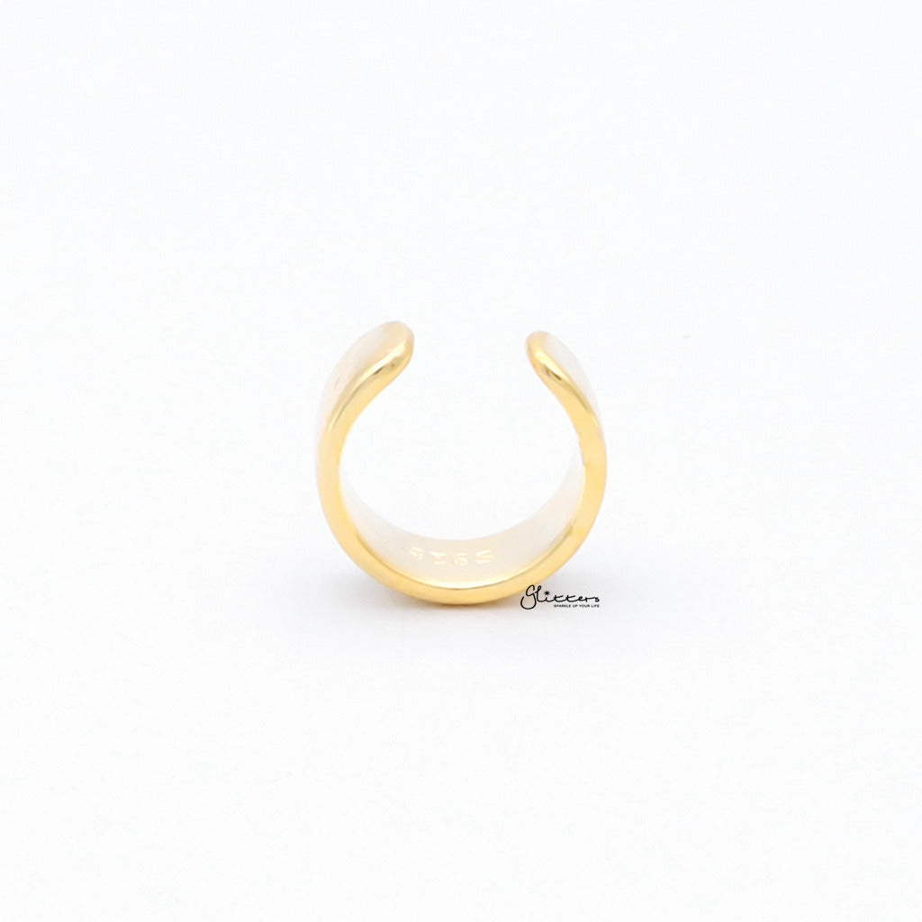 Non Pierced Sterling Silver Conch Ear Cuff - Gold-Ear Cuffs-4-Glitters