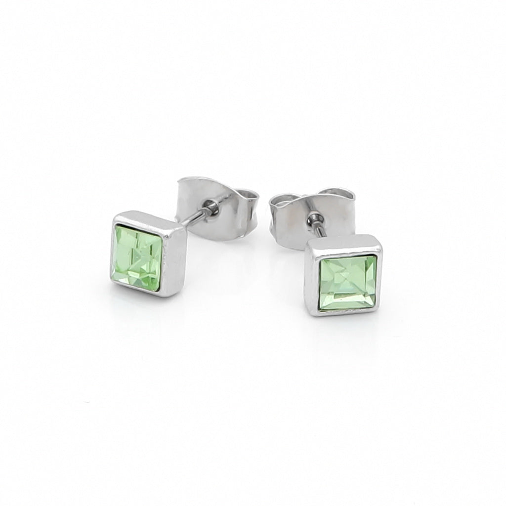 Square Crystal Stud Earrings-Stud Earrings-3-Glitters