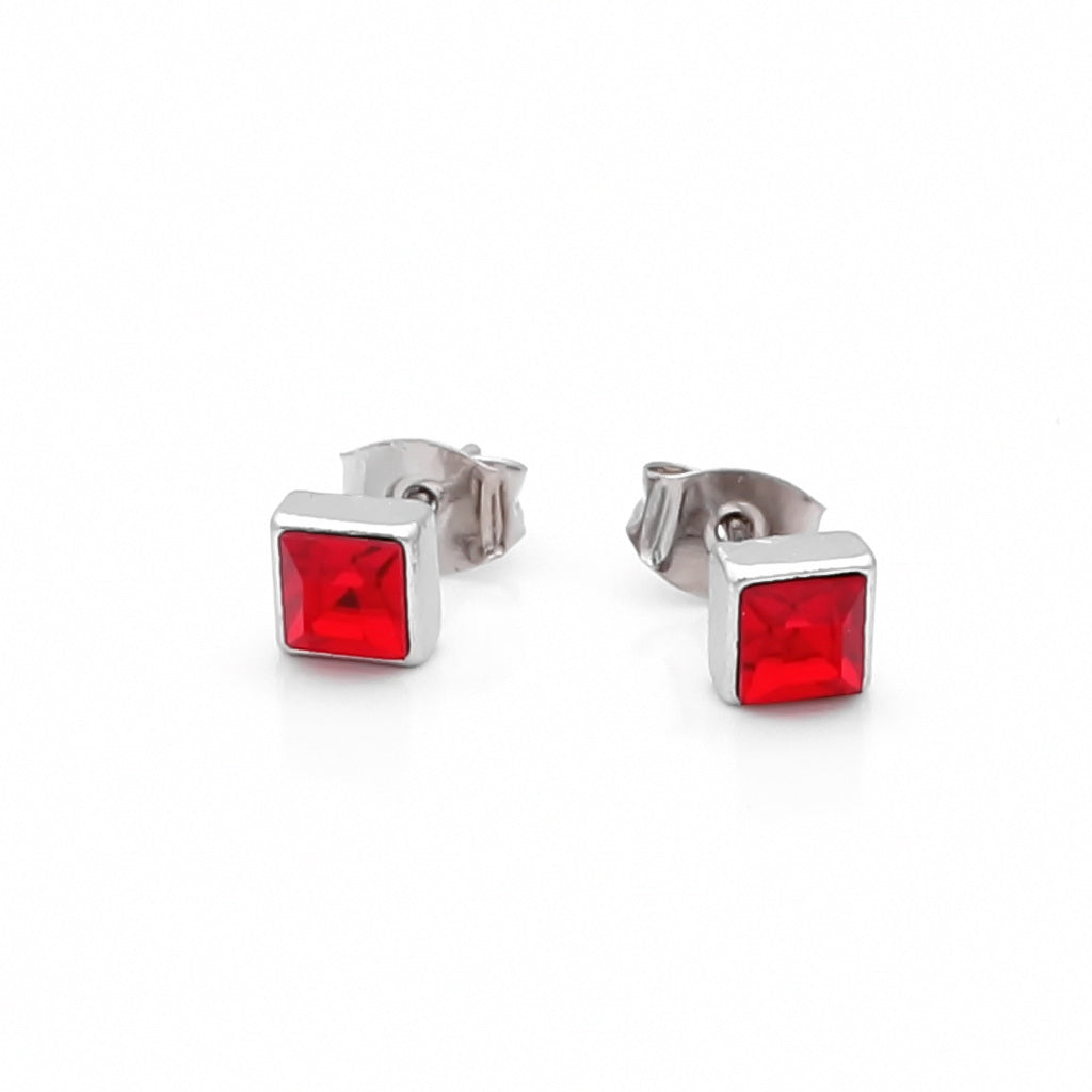 Square Crystal Stud Earrings-Stud Earrings-5-Glitters