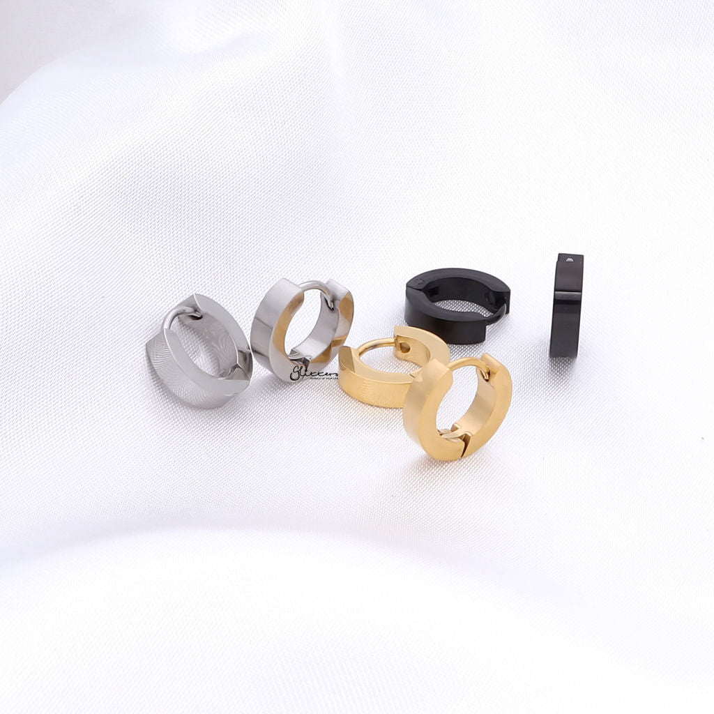18K Gold IP Stainless Steel Huggie Hoop Earrings - Small-Hoop Earrings-3-Glitters