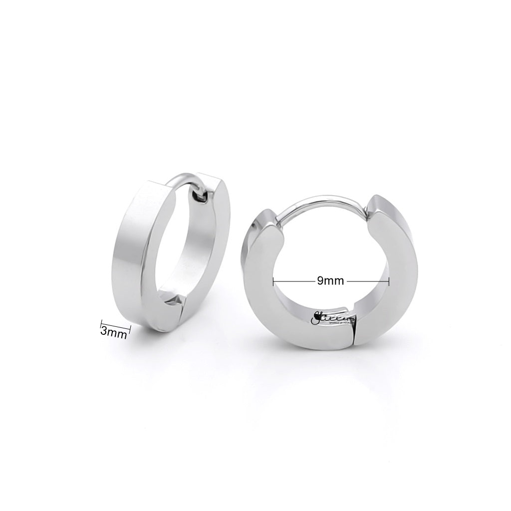 Stainless steel deals hinged hoop earrings