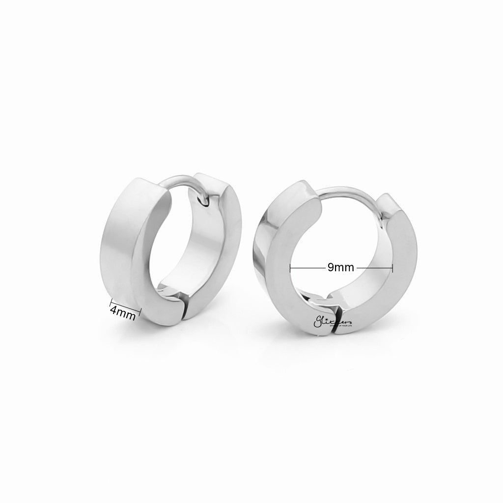 Chisel Stainless Steel Polished and Textured Hinged Hoop Earrings |  Hawthorn Mall