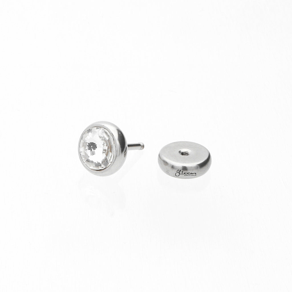 Stainless Steel Fake Plug Earring with Crystal Stone-Fake Plugs-3-Glitters