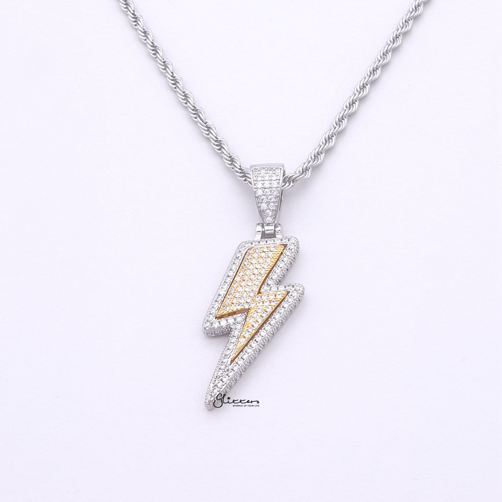 Iced lightning online bolt pendant