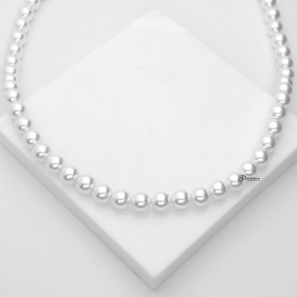 8mm Shell Pearls Chain Necklace-Necklaces-2-Glitters