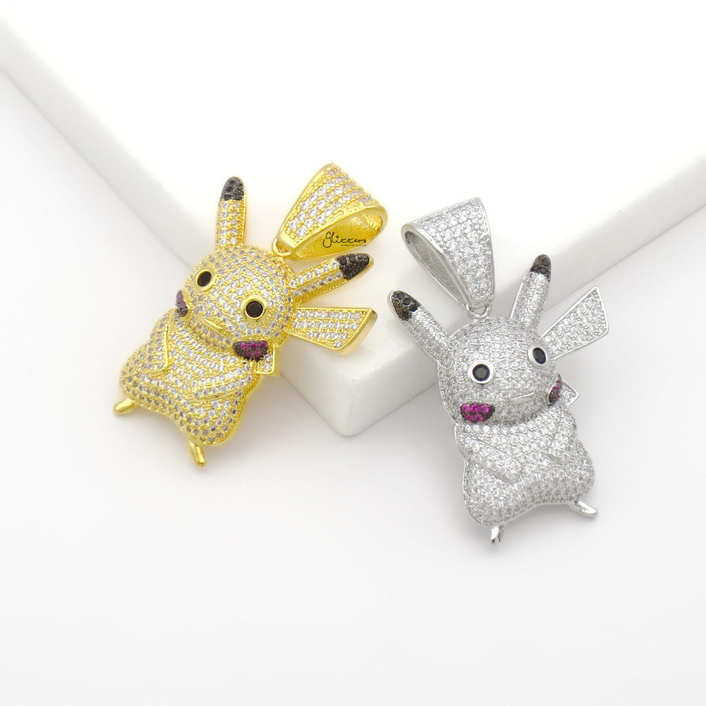 Iced Out Pikachu Pendant - Gold