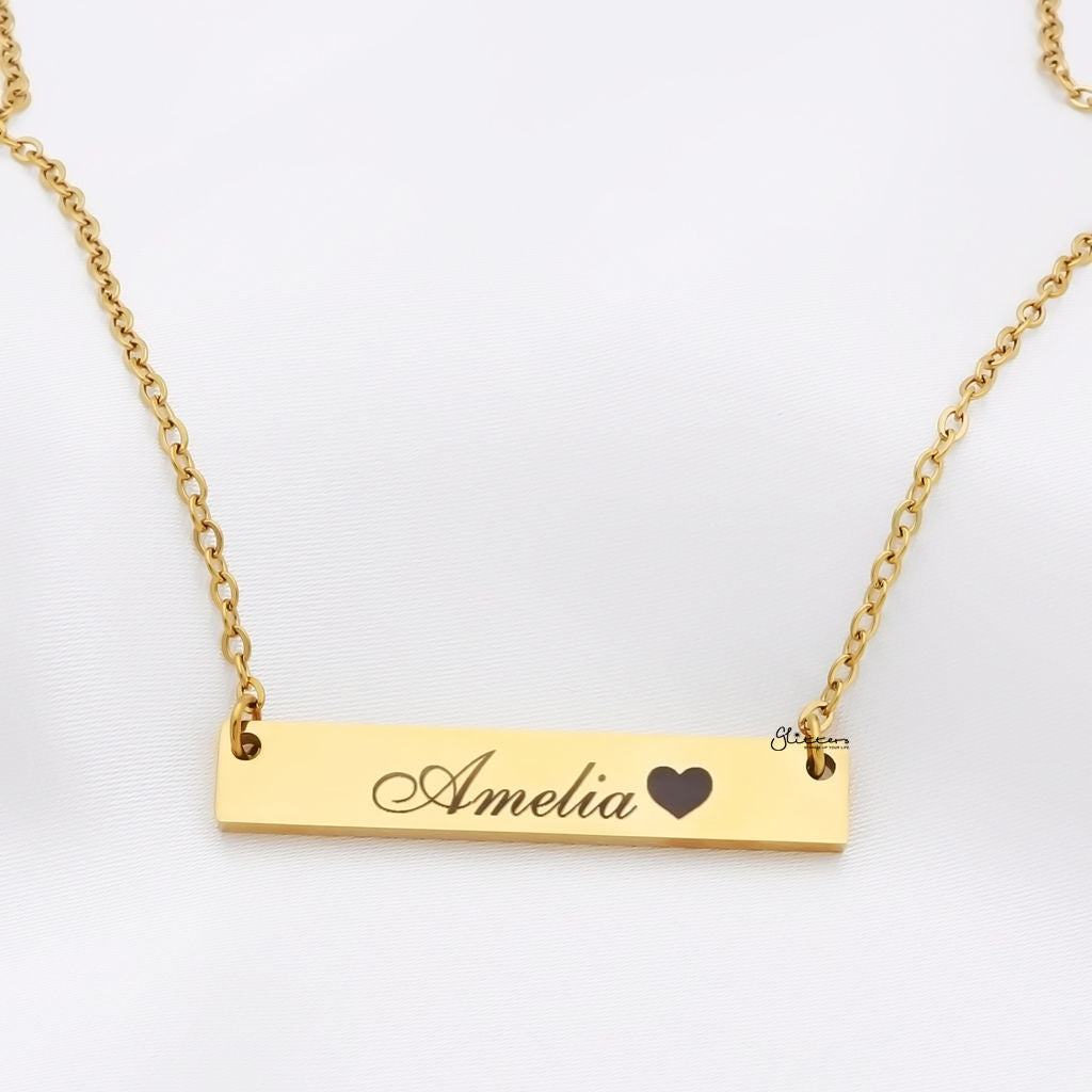 Personalised Horizontal Bar Necklace-Personalised Necklaces-3-Glitters