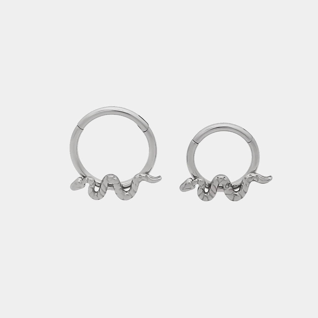 Titanium Snake Hinged Segment Hoop Ring-Septum Rings-2-Glitters