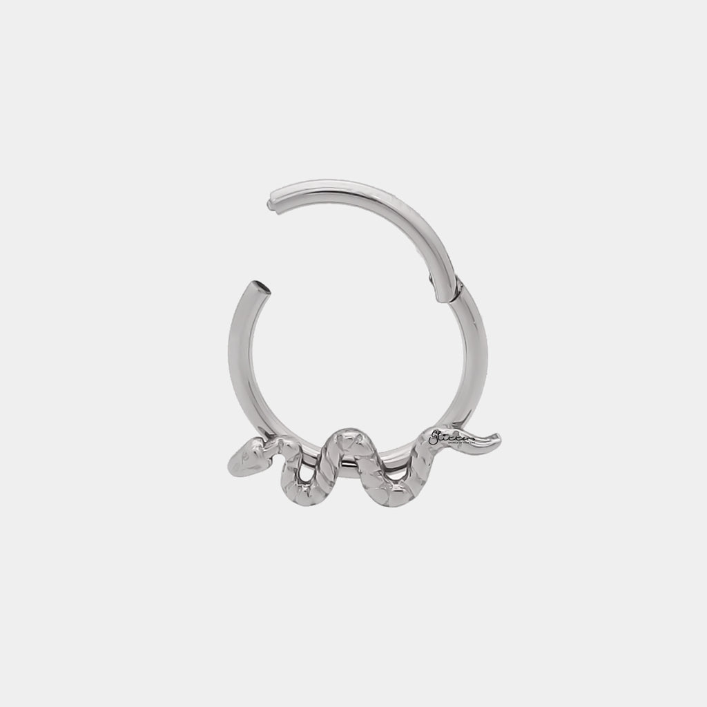 Titanium Snake Hinged Segment Hoop Ring-Septum Rings-3-Glitters