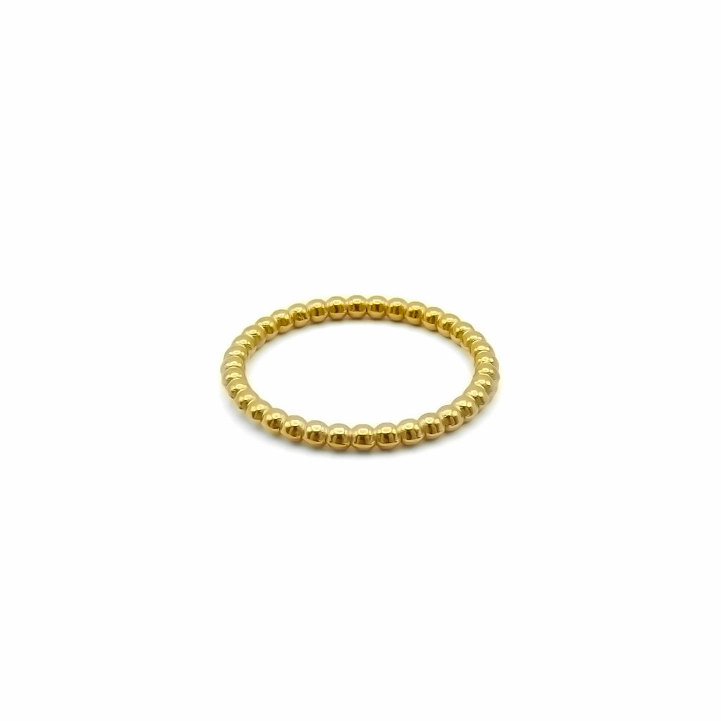 Stainless Steel Bead Stacking Ring - Gold