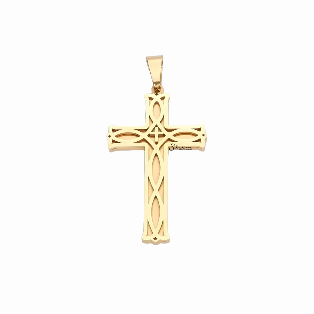 Stainless Steel Celtic Cross Irish Knot Pendant - Gold-Pendants-1-Glitters