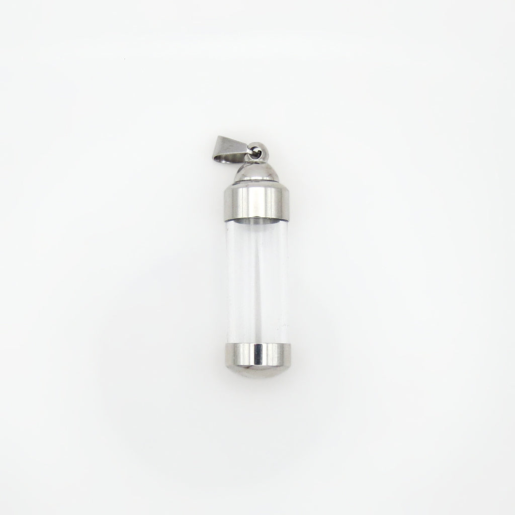 Stainless Steel Screw On Glass Bottle Pendant-Pendants-1-Glitters