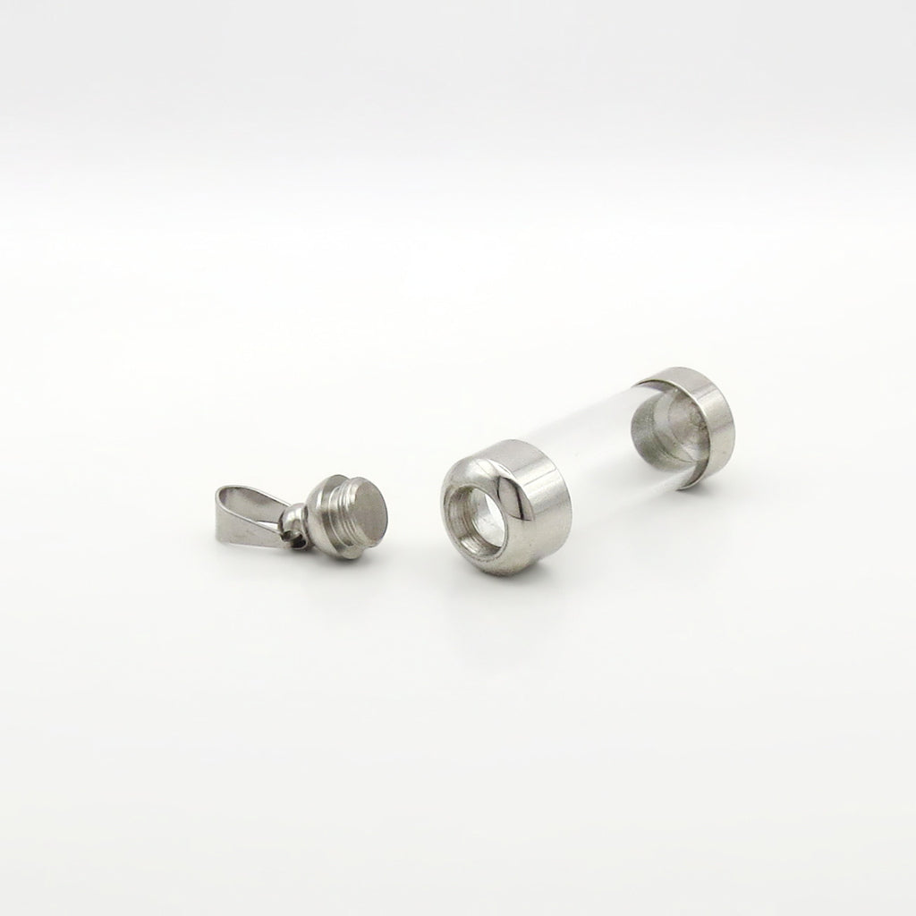 Stainless Steel Screw On Glass Bottle Pendant-Pendants-4-Glitters