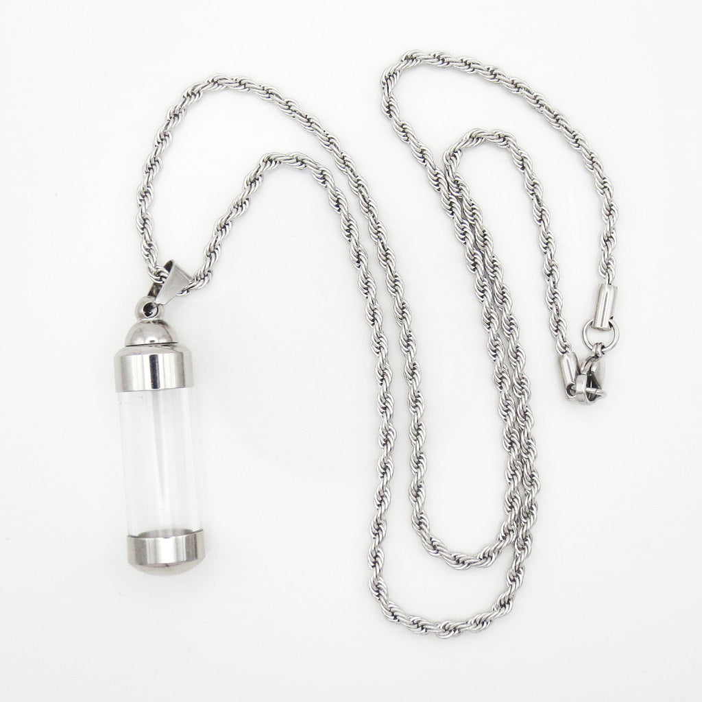 Stainless Steel Screw On Glass Bottle Pendant-Pendants-5-Glitters