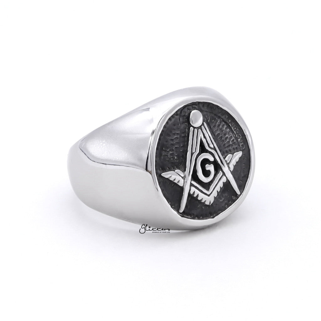 Stainless Steel Masonic Ring-Stainless Steel Rings-3-Glitters