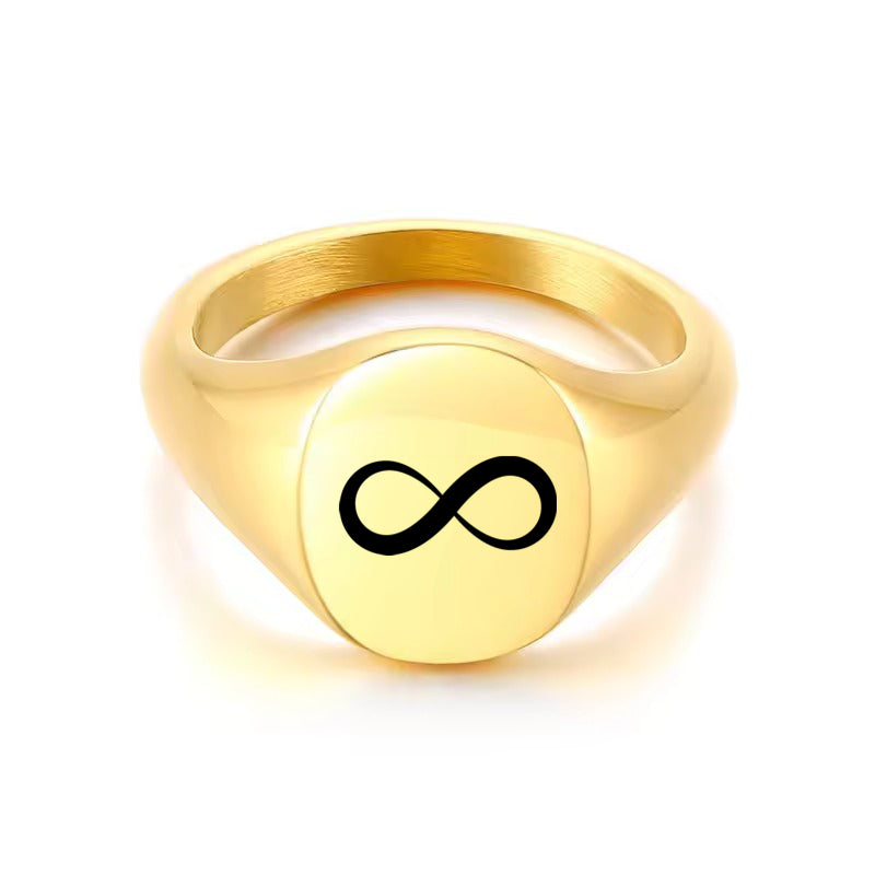 Personalised Stainless Steel Oval Signet Blank Plain Ring