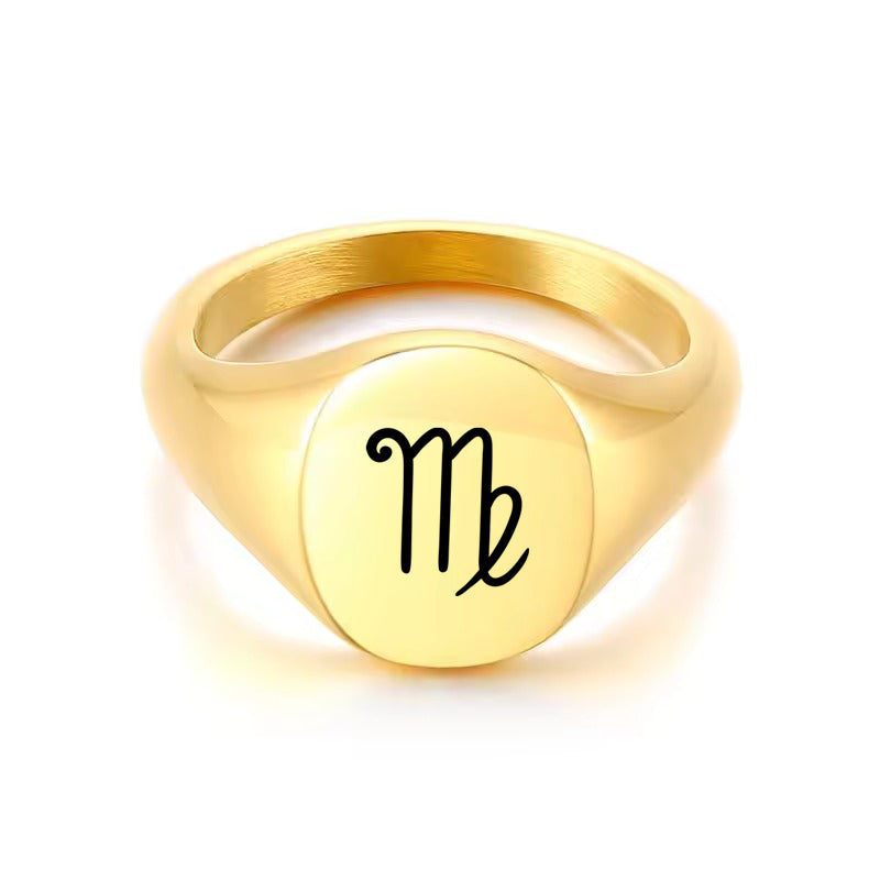 Personalised Stainless Steel Oval Signet Blank Plain Ring