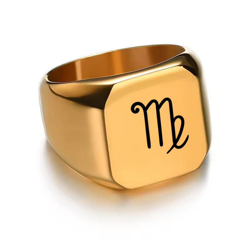 Personalised Stainless Steel Square Shape Ring