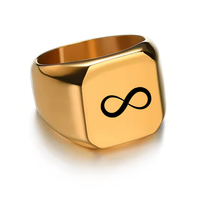 Personalised Stainless Steel Square Shape Ring