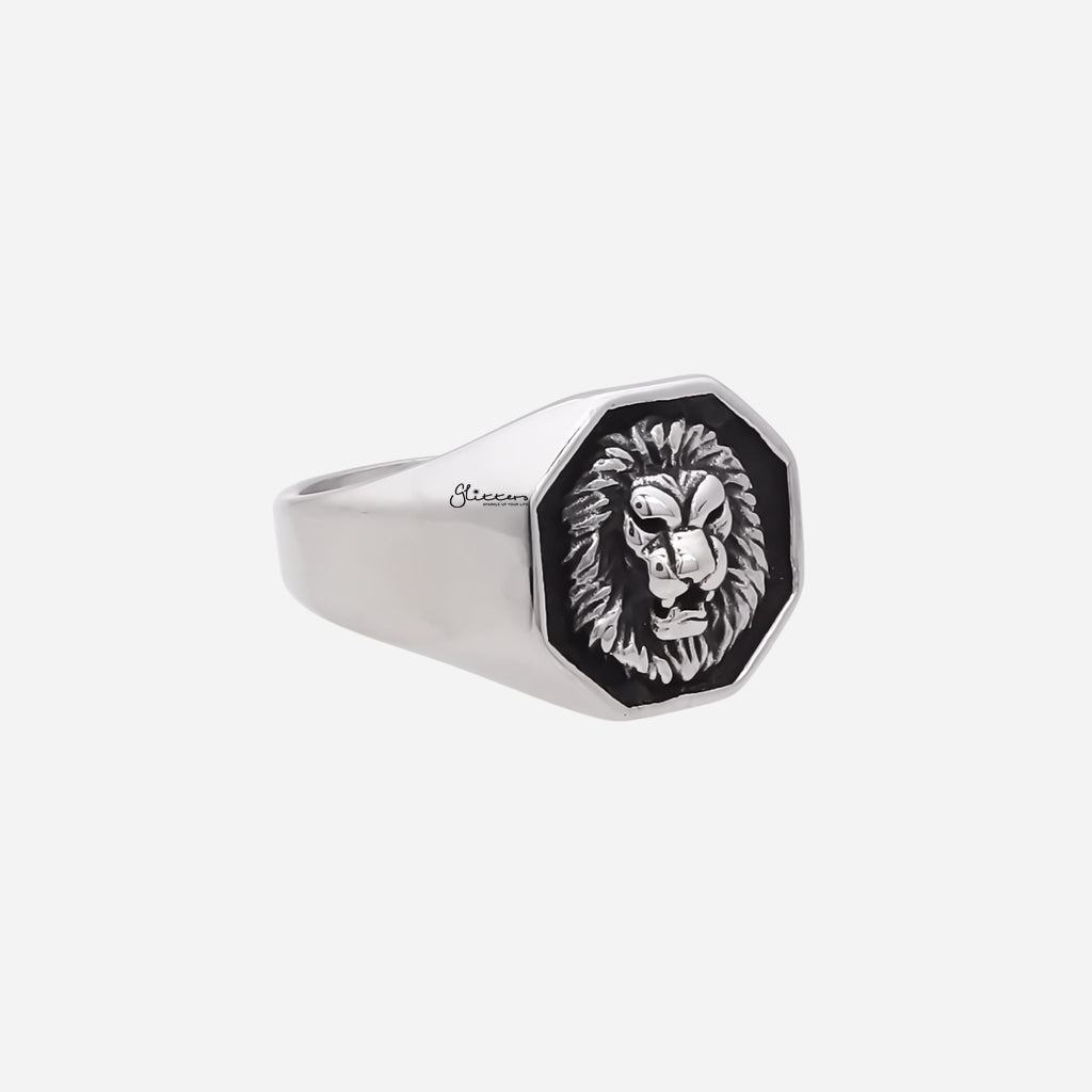 Stainless Steel Lion Ring - Silver-Stainless Steel Rings-3-Glitters