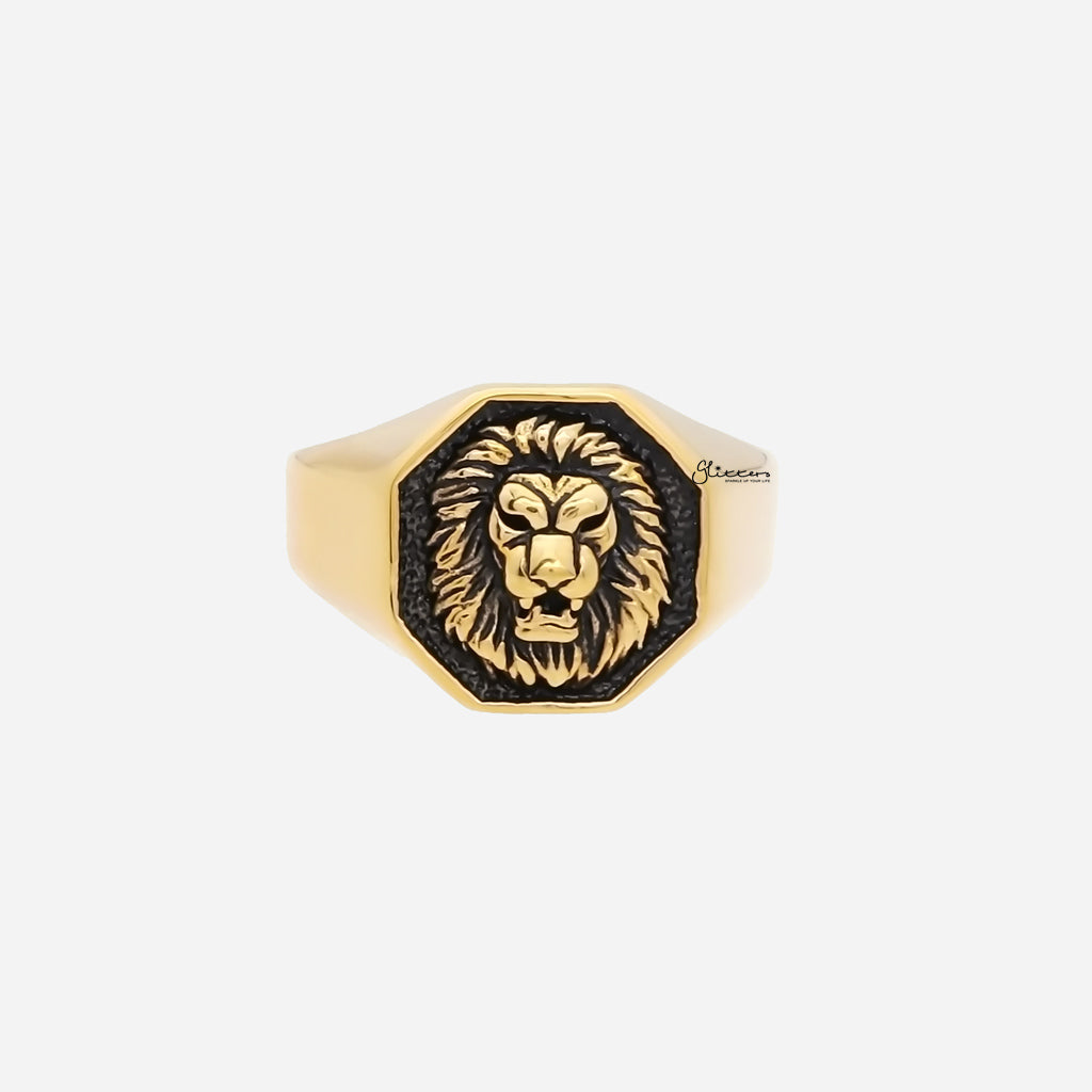 Stainless Steel Lion Ring - Gold-Stainless Steel Rings-1-Glitters