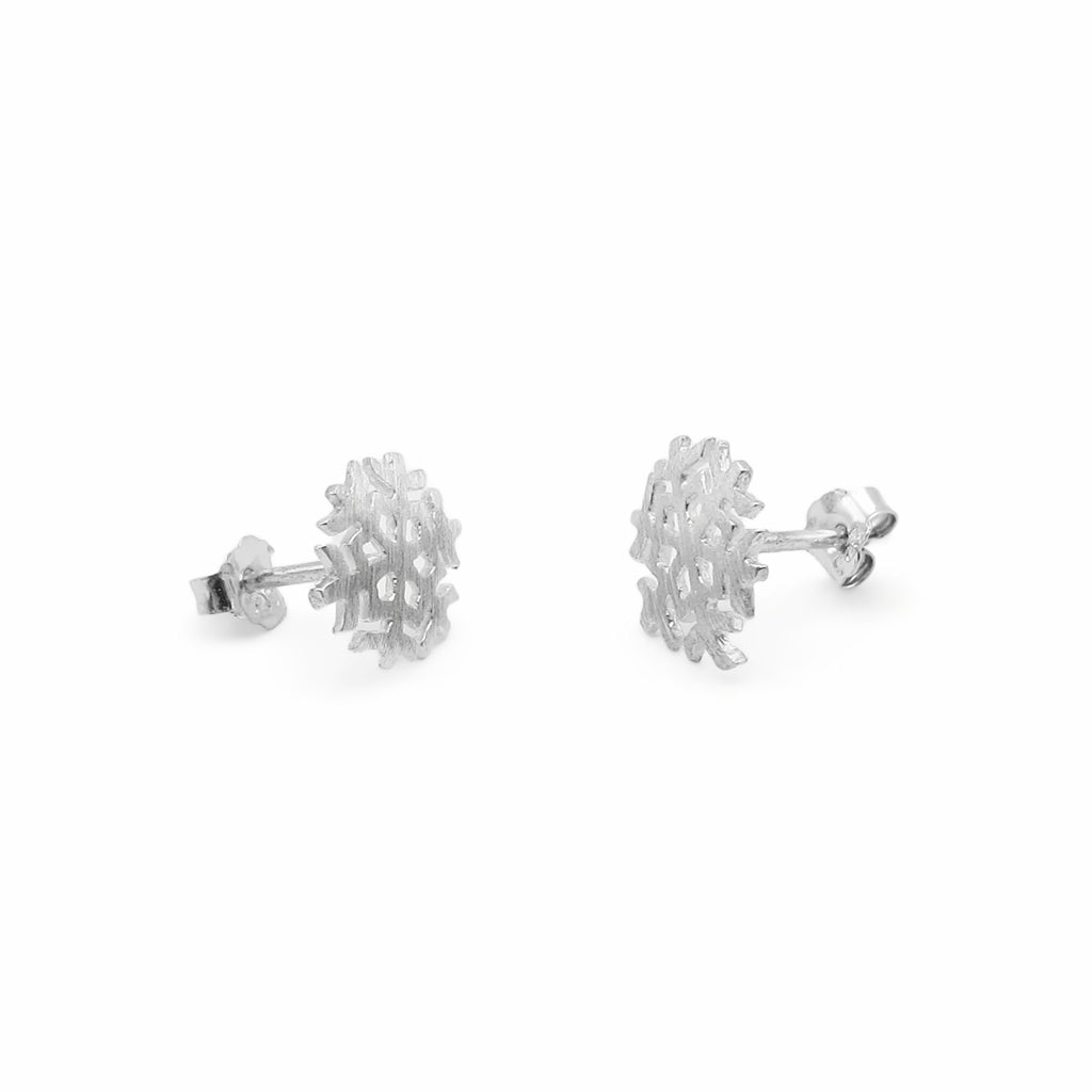 Sterling Silver Snowflake Stud Earrings