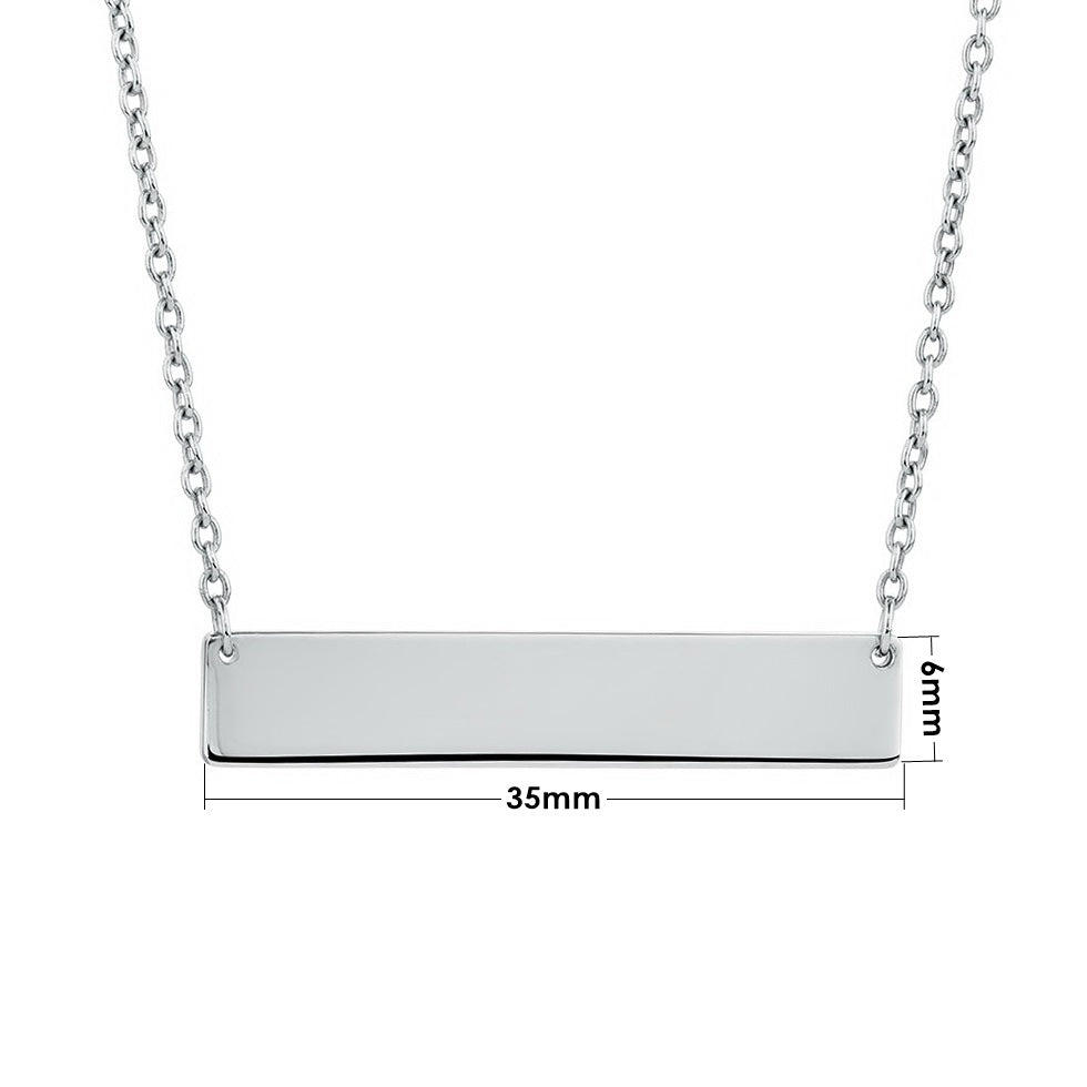 Sterling Silver Horizontal Bar Necklace-Medium-Bar Necklace, Jewellery, Necklaces, Personalized, Sterling Silver Necklaces, Women's Jewellery, Women's Necklace-13246631_1_35-6-Glitters