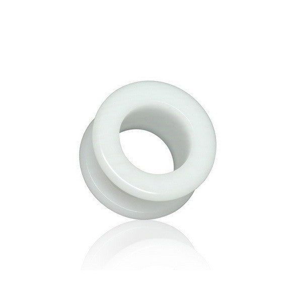 White Colour Silicone Flexible Double Flat Flared Tunnels-Body Piercing Jewellery, Plug, Tunnel-149-Glitters
