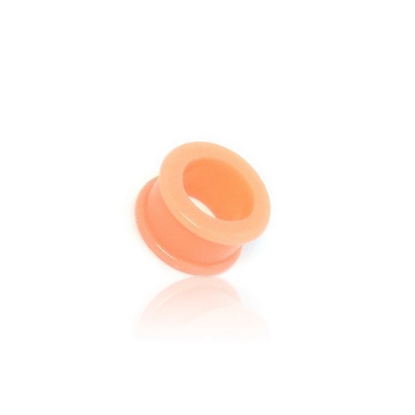 Orange Colour Silicone Flexible Double Flat Flared Tunnels-Body Piercing Jewellery, Plug, Tunnel-152-Glitters