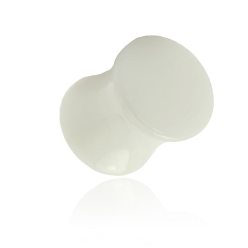 White Color Solid UV Acrylic Saddle Plugs-Body Piercing Jewellery, Plug, Tunnel-274-Glitters