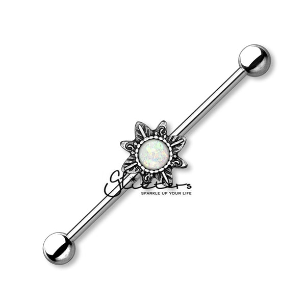 14GA 316L Surgical Steel Opal Glitter Industrial Barbells-Body Piercing Jewellery, Industrial Barbell-725-Glitters