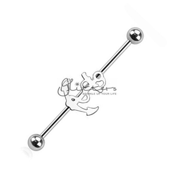 14GA 316L Surgical Steel Anchor Industrial Barbells-Body Piercing Jewellery, Industrial Barbell-743-Glitters