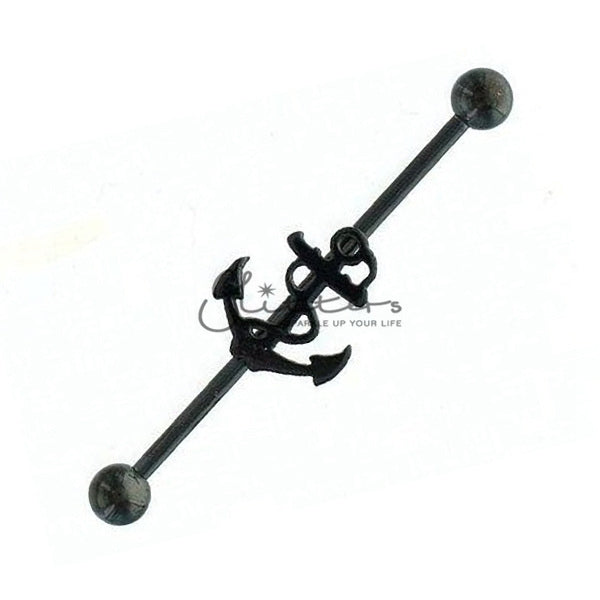 14GA 316L Surgical Steel Anchor Industrial Barbells-Body Piercing Jewellery, Industrial Barbell-745-Glitters