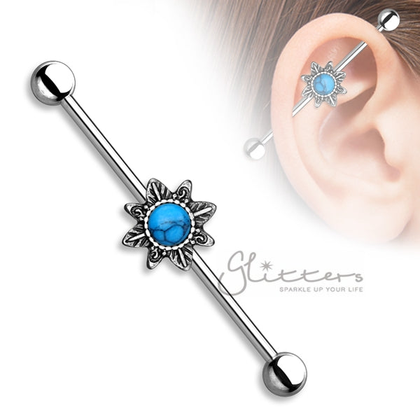14GA 316L Surgical Steel Opal Glitter Industrial Barbells-Body Piercing Jewellery, Industrial Barbell-948-Glitters
