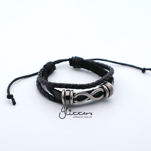 Classic Multilayer Infinity Leather Bracelet-Bracelets, Jewellery, leather bracelet, Men's Bracelet, Men's Jewellery-BCL0119-1-Glitters