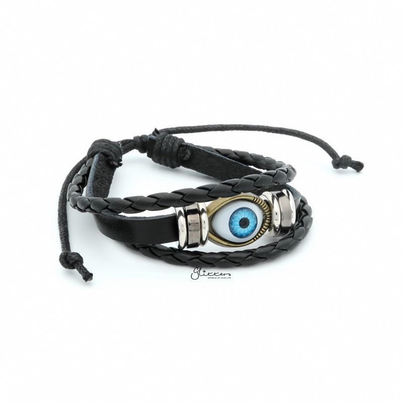 Multilayer Evil Eye Leather Bracelet-Bracelets, Jewellery, leather bracelet, Men's Bracelet, Men's Jewellery, Women's Bracelet, Women's Jewellery-BCL0140-3_1-Glitters