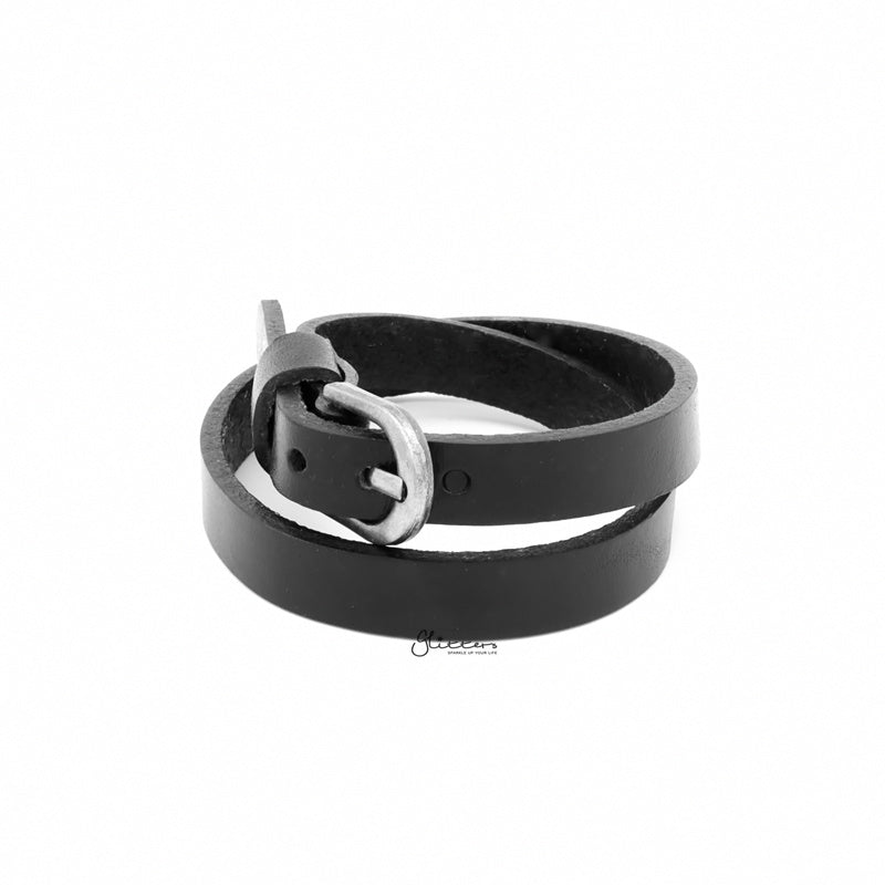 Double layer Leather Strap Adjustable Belt Buckle Bracelet-Bracelets, Jewellery, leather bracelet, Men's Bracelet, Men's Jewellery, Women's Bracelet, Women's Jewellery-BCL0198-2_1_b7bb4669-06da-43ff-9b2f-a56016af79a2-Glitters