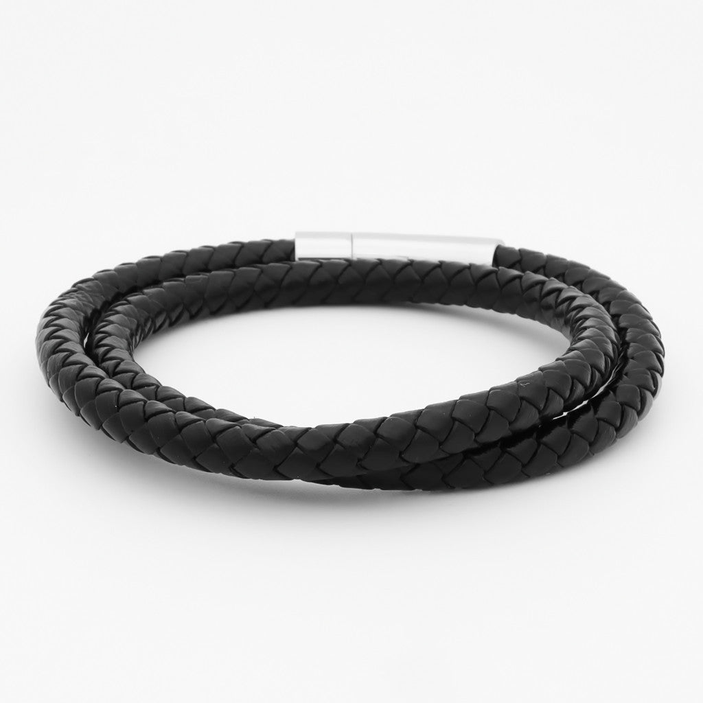 Black Braided Leather Bracelet-Bracelets, Jewellery, leather bracelet, Men's Bracelet, Men's Jewellery, Women's Bracelet, Women's Jewellery-BCL0211-2_1-Glitters