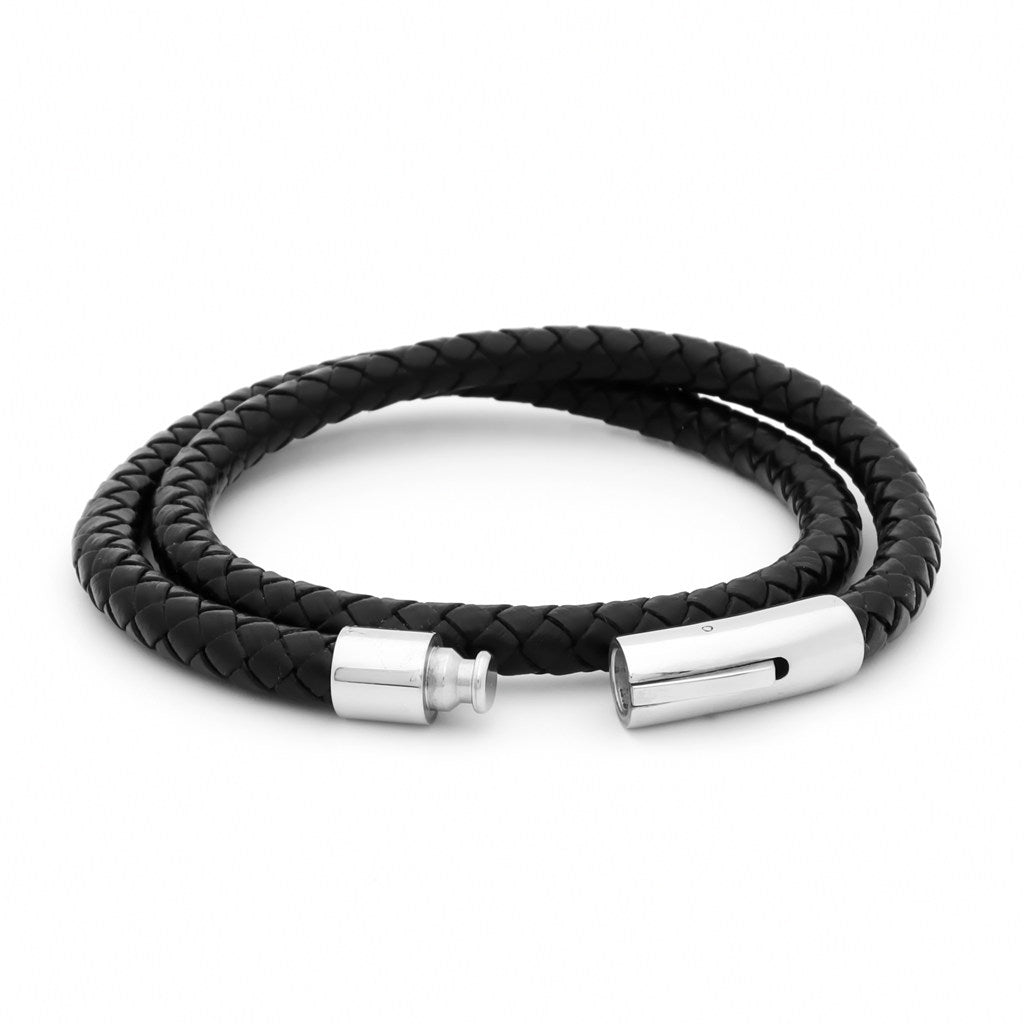 Black Braided Leather Bracelet-Bracelets, Jewellery, leather bracelet, Men's Bracelet, Men's Jewellery, Women's Bracelet, Women's Jewellery-BCL0211-3_1-Glitters