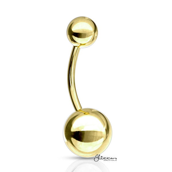 Basic 316L Surgical Steel Belly Button Navel Ring - Gold-Belly Ring, Body Piercing Jewellery-Basic316LSurgicalSteelBellyButtonNavelRings-Gold-Glitters