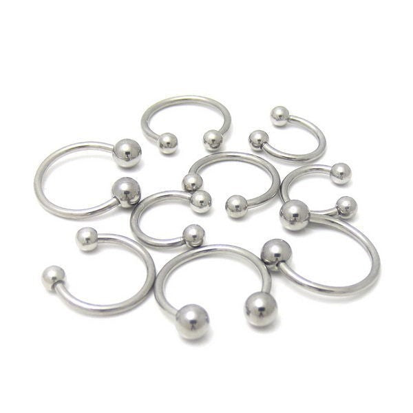 16Gauge Surgical Steel Horseshoe/Circular Barbells with Ball-Body Piercing Jewellery, Horseshoe, Nipple Barbell, Septum Ring-CP0001-B-Glitters