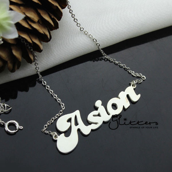 Personalized Sterling Silver Name Necklace-Font 3-name necklace, Personalized, Silver name necklace-Dop-s-3-Glitters