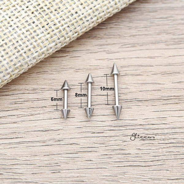 16Gauge 316L Surgical Steel Straight Barbells with Spikes-6mm|8mm|10mm-Body Piercing Jewellery, Cartilage, Conch Earrings, Eyebrow, Helix Earrings, Nipple Barbell, Tragus-EB0011-02_600_New-Glitters