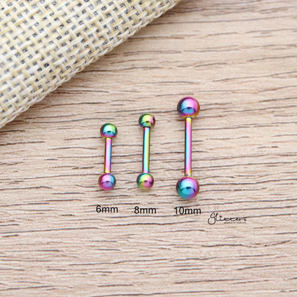 16Gauge 316L Surgical Steel Straight Barbells with Balls-6mm|8mm|10mm|12mm-Body Piercing Jewellery, Cartilage, Conch Earrings, Eyebrow, Helix Earrings, Nipple Barbell, Tragus-EB0012-M_600-Glitters