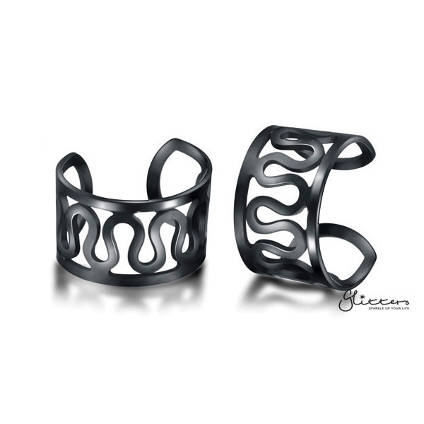 316L Surgical Steel Filigree Ear Cuffs - Non Piercing | Minimalist Ear Cuffs-Body Piercing Jewellery, Ear Cuffs, earrings, Jewellery, Women's Earrings, Women's Jewellery-EC0075-K_600-Glitters