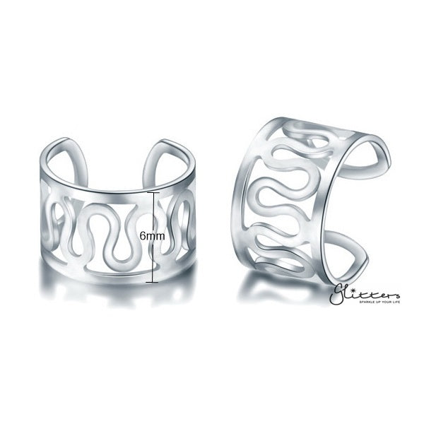 316L Surgical Steel Filigree Ear Cuffs - Non Piercing | Minimalist Ear Cuffs-Body Piercing Jewellery, Ear Cuffs, earrings, Jewellery, Women's Earrings, Women's Jewellery-EC0075-S_600_New-Glitters