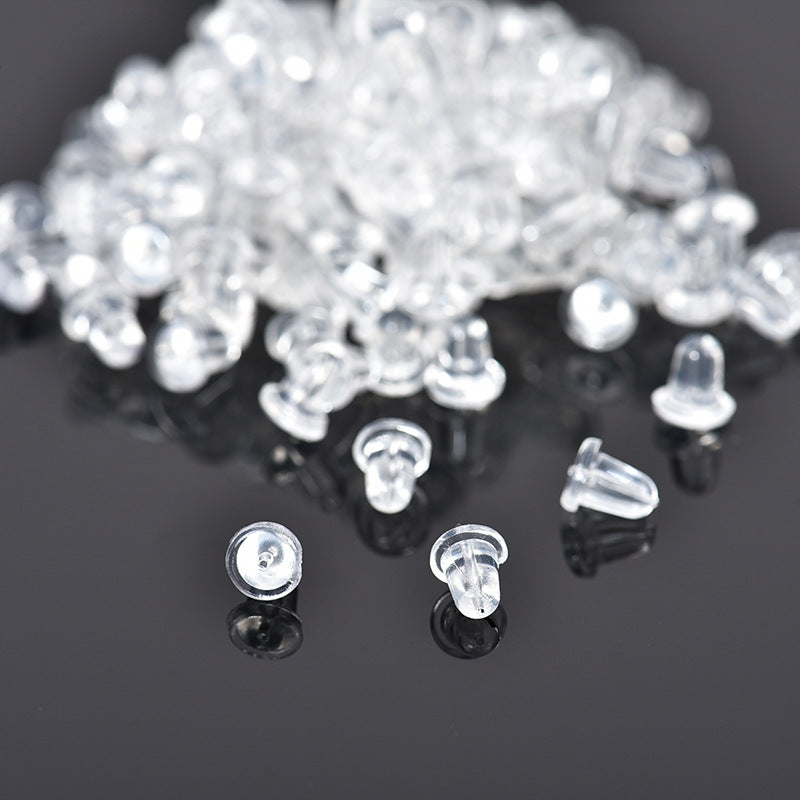 Silicone Rubber Soft Clear Small Earring Backings Clear Plastic