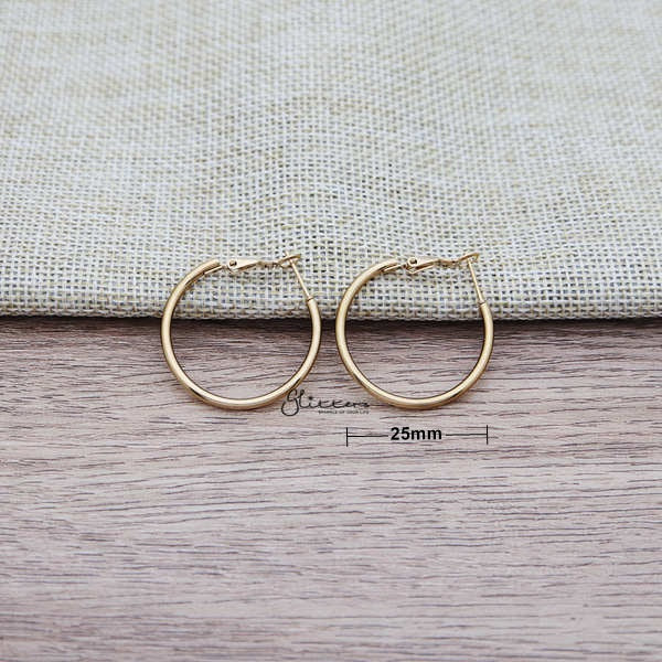 Stainless Steel Plain Wire Circle Hoop Women's Earrings - Gold-earrings, Hoop Earrings, Huggie Earrings, Jewellery, Stainless Steel, Women's Earrings, Women's Jewellery-ER0080-G-02_New-Glitters